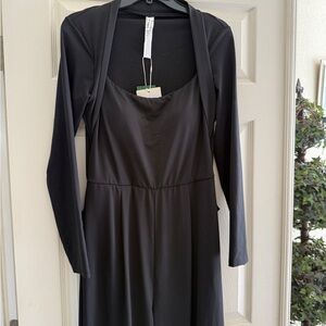 TALL HALARA Black Long Sleeve Scoop Neck pantsuit/jumpsuit easy-peezy.